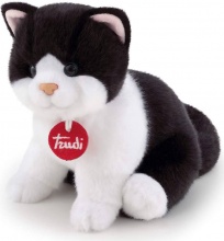 TRUDI 21040 Gatto Brad bianco e nero Peluche Taglia S per Bambini da 0+ Anni