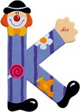 TRUDI 81747 Sevi Alfabeto Legno Lettera K Clown Prime Attivit� per Bambini da 3+