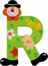 TRUDI 81754 Sevi Alfabeto Legno Lettera R Clown Prime Attivit� per Bambini da 3+