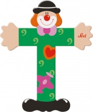 TRUDI 81756 Sevi Alfabeto Legno Lettera T Clown Prime Attivit� per Bambini da 3+