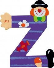 TRUDI 81762 Sevi Alfabeto Legno Lettera Z Clown Prima Infanzia per Bambini da 3+