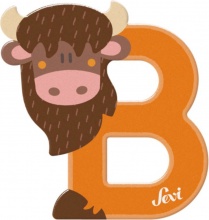 TRUDI 83002 Sevi Alfabeto Legno Lettera B Bisonte Prima Infanzia per Bambini da 3+
