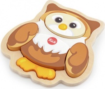 TRUDI 88011 Puzzle Gufo Rinaldo in Legno Prime Attivit� per Bambini da 2+ Anni