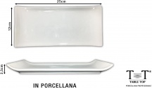 Table Top B992 Vassoio Rettangolare Porcellana cm 25x12x2.5h