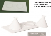 Table Top TAB1018F Vassoio Rettangolare x 2 Cloche cm 31,5x16x1,5h