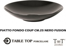 Table Top TAB1144 Piatto Fondo Coup Porcellana cm 25 Nero Fusion