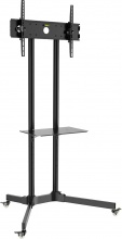 Techly ICA-TR6 Staffa a pavimento con Mensola Trolley TV fino a 65" 60 kg Nero
