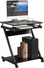 Techly ICA-TB935B Tavolino Porta PC con Ruote Moderno 59x37x73 cm colore Nero