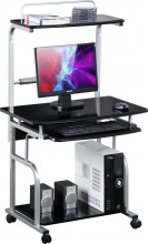 Techly ICA-TB 7800BK Tavolino Porta PC con Ruote Moderno 80x69x135 cm colore Nero