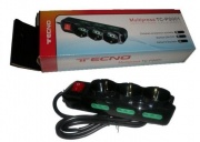 Tecno 26.09 Multipresa 9 Posti (3 Schuko+6 Bipasso) Cavo 130Cm Nero Tc-Mp01
