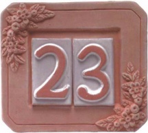 Telcom T3118 Portanumero In Terracotta 2 Posti cm 18x16 Pezzi 5