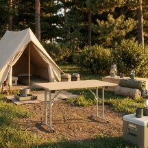 Terraneo EL25ROV Tavolo da Giardino Pieghevole Rettangolare 125x80x75 cm Rovere