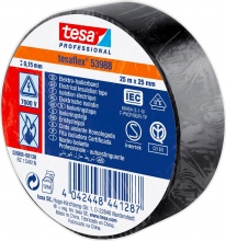 Tesa 53988.00138-00 Nastro Isolante Certificato Nero mm.25 mt 25 Pezzi 10