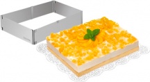 Tescoma 623382 Stampo per Dolci Torta Inox Rettangolare Regolabile 50 x 34 cm - Delicia