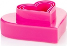 Tescoma 630862 Stampo per Dolci Tagliabiscotti Cuore in Plastica Set 3 Pz Rosa Delicia