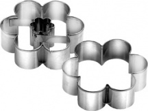 Tescoma 631182 Stampo per Dolci Tagliabiscotti Fiore Metallo 2 pz 5,5 cm Inox Delicia