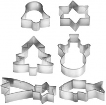 Tescoma 631382 Stampo per Dolci Tagliabiscotti Natale in Metallo Set 6 Pezzi - Delicia