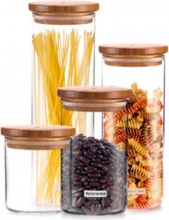 Tescoma 894620 Barattolo per Alimenti Vetro con Tappo Bamboo cc 500 Fiesta