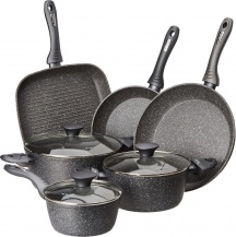 Tognana WI79109AMNF Batteria Pentole Induzione 9 Pezzi Antiaderenti Alluminio Grigio Mythos