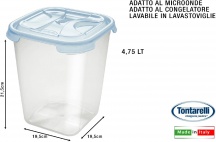 Tontarelli 2629-1 Frigo Box Quadrato litri 4.75 Nuvola Acqua Trasparente