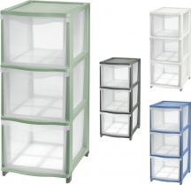 Tontarelli 8025307-AD0 Cassettiera Multiuso 3 Cassetti 26,8x37x63,1 cm Panna