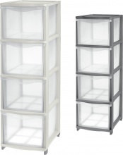 Tontarelli 8025308-AD0 Cassettiera Multiuso 4 Cassetti 26,8x37x82,7 cm Panna