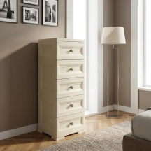 Tontarelli 8086061210 OMNIMODUS Cassettiera Camera da Letto 6 Cassetti 40x43x125 Angora
