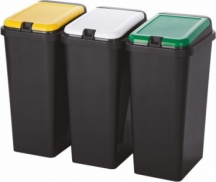 Tontarelli 8104088AX5 Set 3 Pattumiere per Raccolta Differenziata 45 Litri