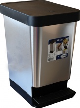 Tontarelli 8104315I25 Pattumiera Differenziata 25 Lt Carbonio ABS 27.4x37.9x45 cm Nero Moda