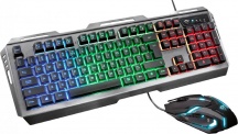 Trust 22461 Tastiera Computer QWERTY Illuminazione LED + Mouse 6 Tasti