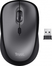 Trust 24549 Mouse Wireless Ottico 4 Tasti 1600 DPI Mano Destra GrigioNero  Yvi+