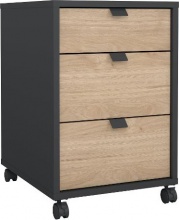 Tvilum 65584IGHL SIGN Cassettiera Ufficio 3 Cassetti con Ruote 40x48x60 cm AntraciteLegno Sign