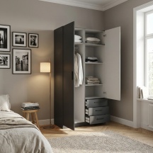 Tvilum 68084IGIG Armadio Guardaroba 2 ante battenti 98x50x200 cm Grigio