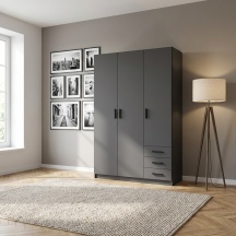 Tvilum 68085IGIG Armadio Guardaroba 3 ante battenti 147x50x200 cm Grigio