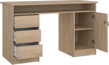 Tvilum 70491HLHL Scrivania Ufficio con Cassettiera Moderna 126x55x75,6 cm BiancoQuercia
