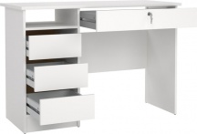 Tvilum 705194949 Scrivania con Cassettiera Moderna 109,3x48,5x75,6 cm Bianco