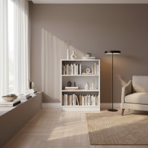 Tvilum 71776-49 Libreria Moderna 2 Ripiani Legno 80x26x107 cm Bianco