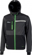 U-Power ASPHALT GREY GREEN XXL Felpa da Lavoro Jersey Cappuccio e tascha XXL Nero