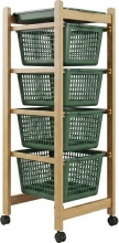 VALDOMO 184212 Carrello Cucina Portafrutta Multiuso in Legno 37x30x85 cm Noce Ercolino