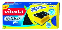 VILEDA VIL139787 Spugna Glitzi Plus Fibra Set 3 Pezzi C+C colore Nero Blu Giallo