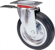Valsecchi 5388d5434 Ruota a Forcella Girevole + Fermo 80Bis Avo Nera mm 150x40 P.mm 115x85
