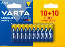 Varta 4903121490 Batteria LongLife POWER AAA 10+10 Free Alk.