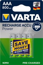 Varta 56703 101 404 Batterie Ricaricabili Pile MiniStilo AAA 4 pezzi
