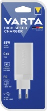 Varta 57956101401 Caricabatterie Ricarica Rapida 65 Watt con 2 USB-C e 1 USB-A