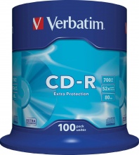 Verbatim 43411 Campana 100 PZ CD-R 700 Mb CD-R Extra Protection