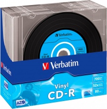 Verbatim 4342610 Confezione 10 PZ CD-R 700 Mb CD-R AZO Data Vinyl 43426
