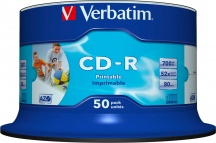 Verbatim 4343850 Campana 50 PZ CD-R 700 Mb CD-R AZO Wide Inkjet Printable no ID 43438