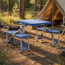 Vette DN-001B Tavolo da Giardino Set Birreria Tavolo + 4 Sgabelli 65x85x66 cm Blu