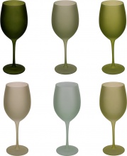 Villa deste 5917940 Set 6 calici 650 ml frosted in vetro Happy Hour Greenery