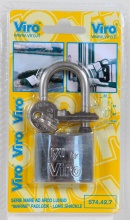 Viro 575.49 Lucchetto ottone con 2 Chiavi Larghezza 50 mm  Arco 49 mm -  Mare